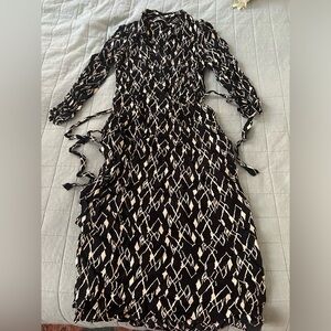 Zara Black and White Long Sleeve Dress